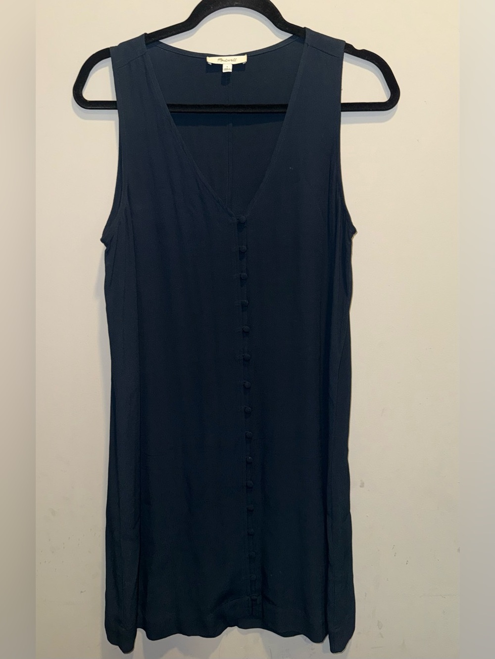 Madewell Navy Sleeveless Button-Front V-Neck Tunic